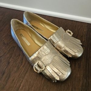 Audrey Brooke 'Gale' Gold Fringe Loafers